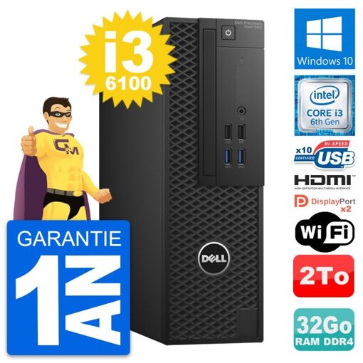 Dell Precision T3420 SFF Desktop PC i3-6100 32GB RAM 2TB HDD HDMI Windows 10 Wifi