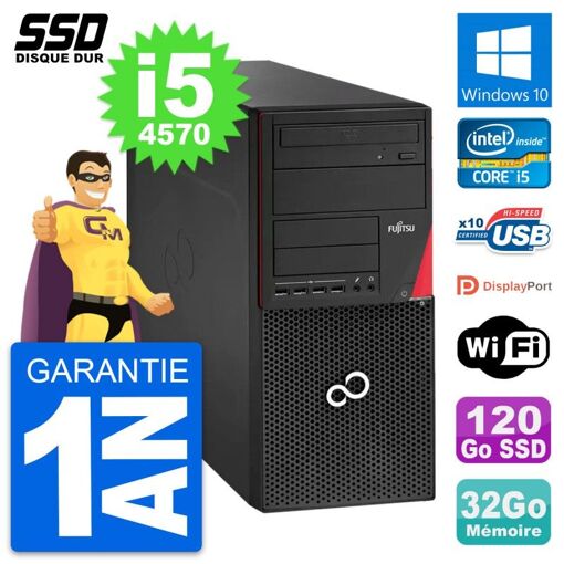Fujitsu Esprimo P920 PC Tower - Intel i5-4570, 32GB RAM, 120GB SSD, Windows 10, Wifi