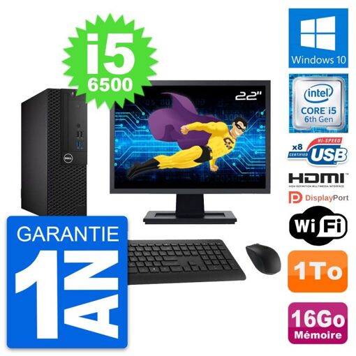 Computadora Dell OptiPlex 3050 SFF - Pantalla de 22'', Intel Core i5-6500, 16 GB RAM, 1 TB HDD, HDMI