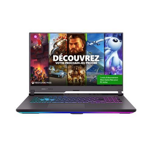 Portátil de juego Asus ROG Strix G17 - 17,3'', AMD Ryzen 7, 16GB RAM, 512GB SSD, Negro eclipse + 1 mes de suscripción
