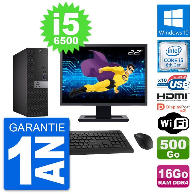 Dell OptiPlex 5050 SFF 22-Inch i5-6500 16GB RAM 500GB HDD HDMI Windows 10 Wi-Fi