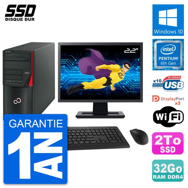 Fujitsu Celsius W550n 22-Inch Laptop - Intel Pentium G4400, 32GB RAM, 2TB SSD, Windows 10, WiFi