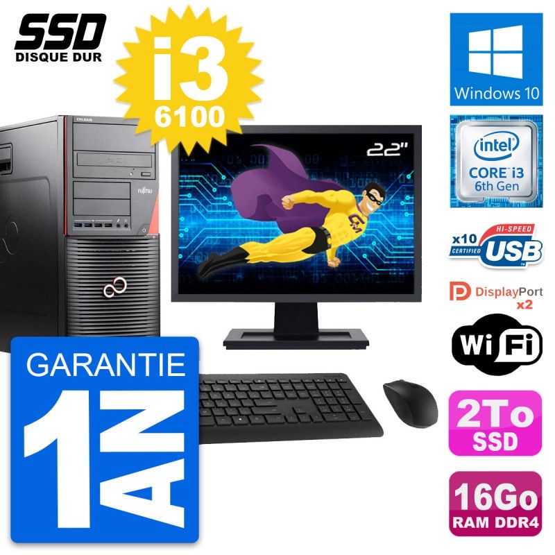 Fujitsu Celsius W550n 22-Inch Laptop - i3-6100, 16GB RAM, 2TB SSD, Windows 10, Wifi