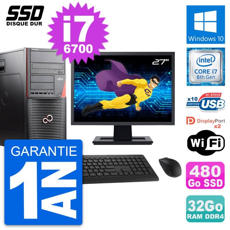 Fujitsu W550n 27-inch PC - Intel i7, 32GB RAM, 480GB SSD