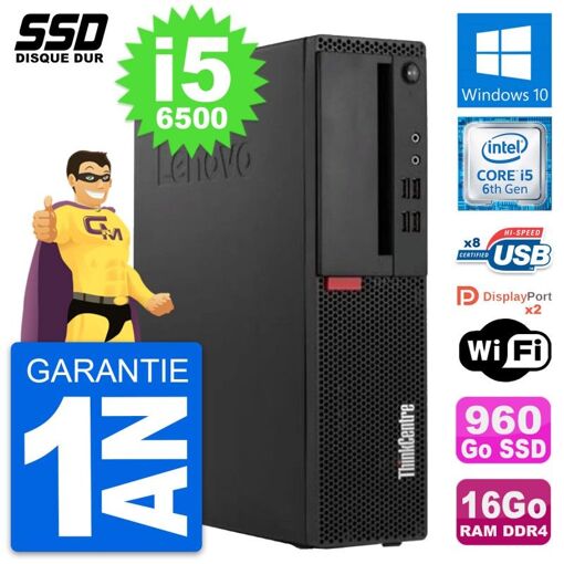 PC de escritorio Lenovo ThinkCentre M910s SFF - Intel i5-6500, 16GB RAM, 960GB SSD, Windows 10, WiFi