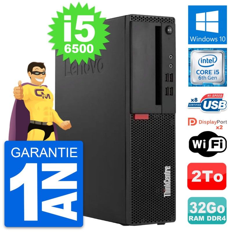 Lenovo ThinkCentre M910s SFF Core i5-6500 32GB RAM 2TB HDD Windows 10 WiFi