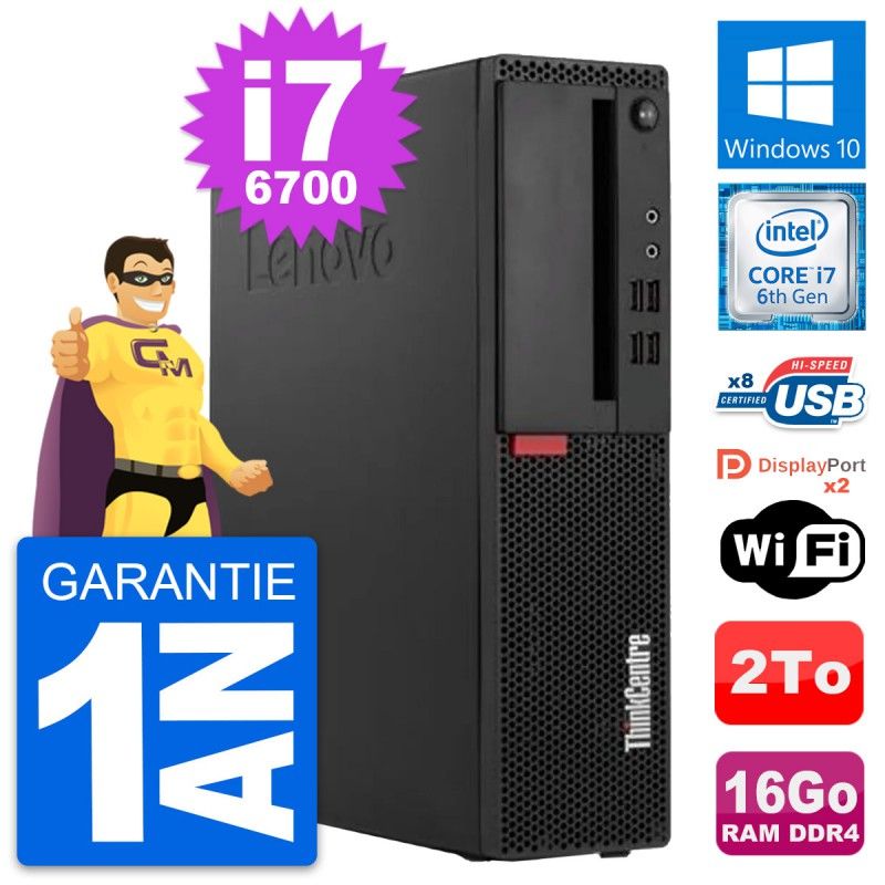 Lenovo ThinkCentre M910s SFF Core i7-6700 16GB RAM 2TB Windows 10 WiFi