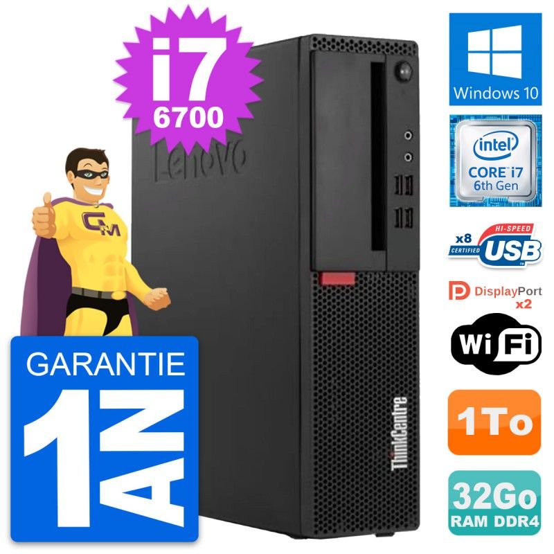 Lenovo ThinkCentre M910s SFF Core i7-6700 32GB RAM 1TB Windows 10 WiFi Desktop Computer
