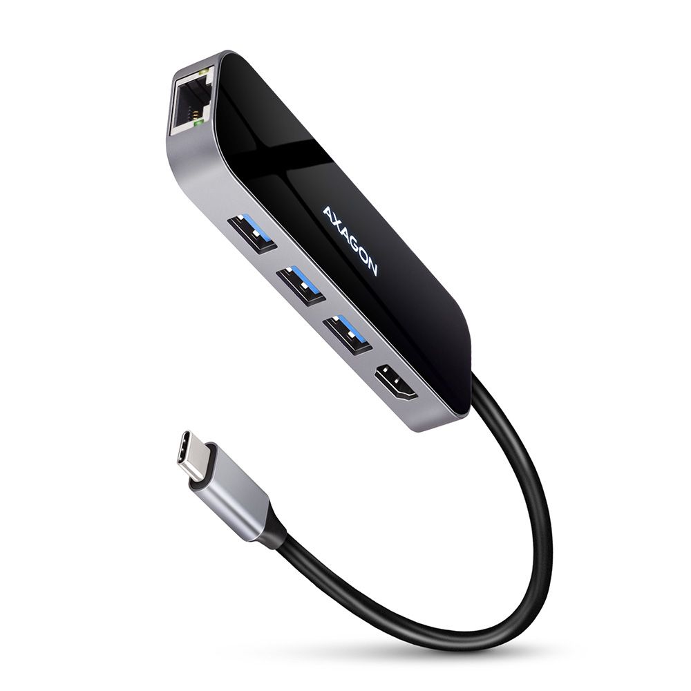 Axagon HMC-6GL USB-C Docking Station with Wired Connectivity, Black/Gray