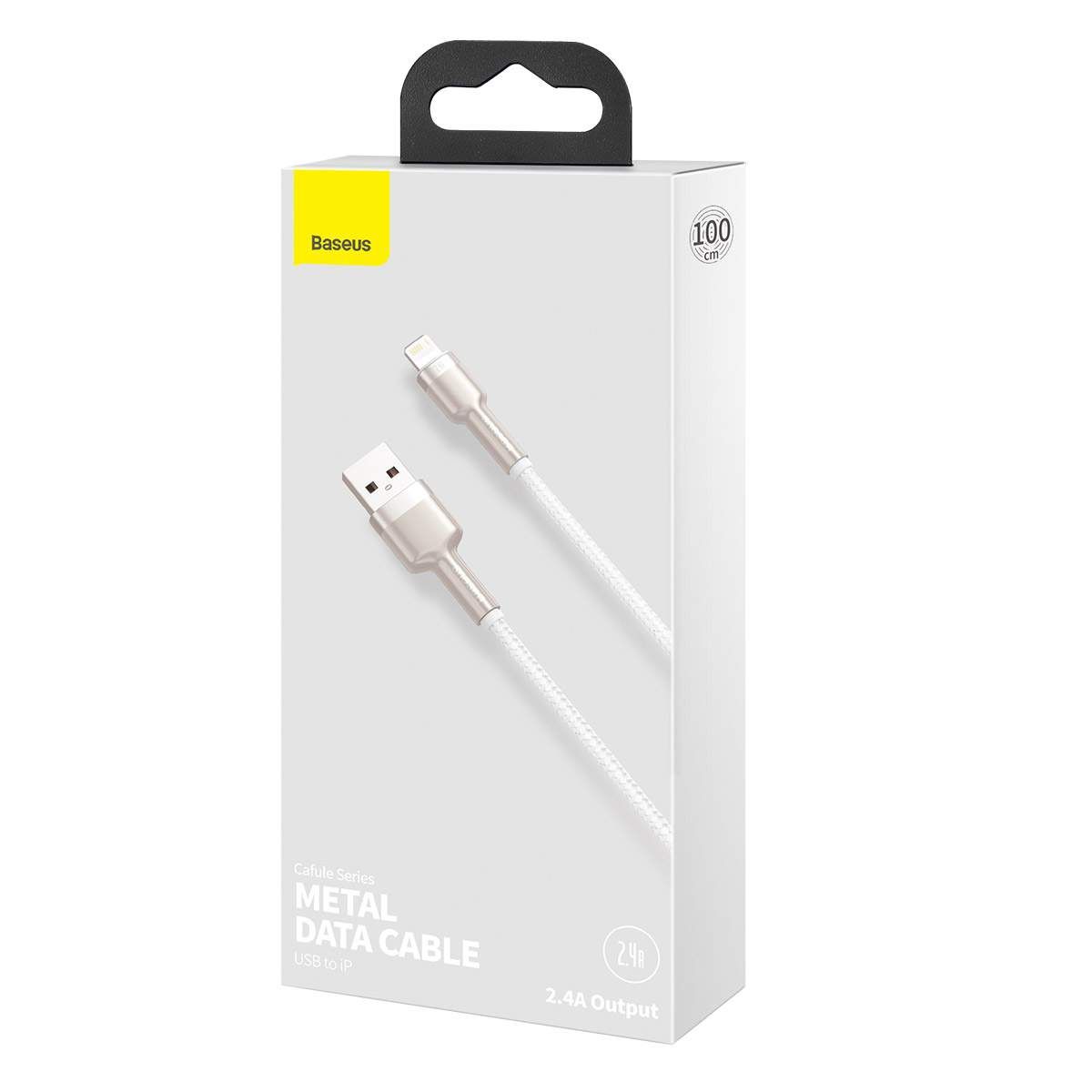 Baseus Lightning Cafule Series Metal Data Cable 2.4A 1m (White)