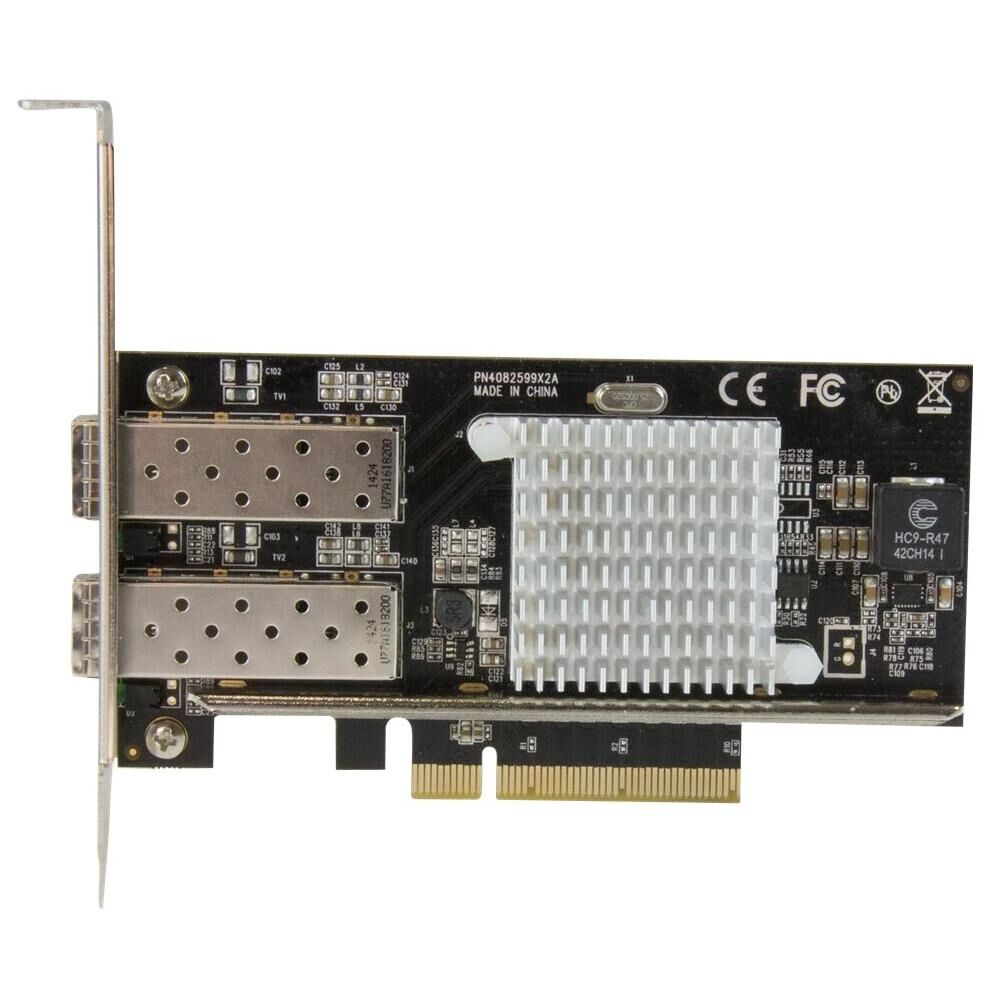 Tarjeta de red StarTech de 2 puertos de fibra - PCIe x8 perfil bajo, 10GbE SFP+, chip Intel