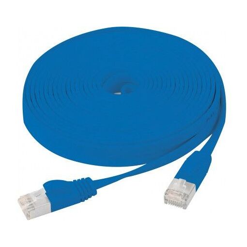 Câble plat SNG - RJ45, CAT U/FTP, 0,5 m, 250 MHz, 100 ohms, cuivre, bleu