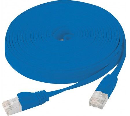SNG Flat Cable - RJ45, CAT U/FTP, 0.5m, 250MHz, 100 ohms, Copper, Blue