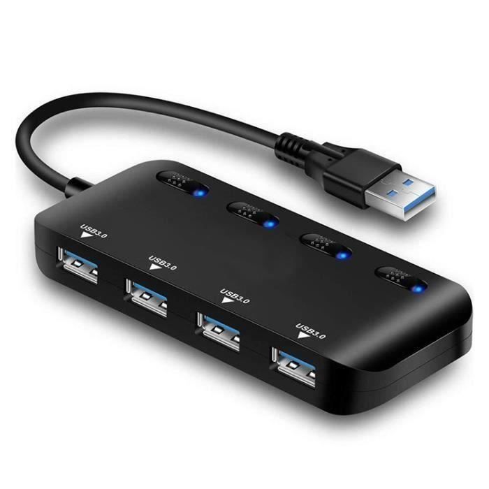 YOLISTAR 4-Port USB 3.0 Hub, Ultra Slim with Individual Power Switches