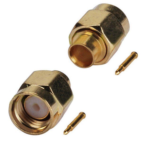 RF Coaxial Connector for RG402 Semi-Rigid Cable, 0.141 Inch Golden SM Male 10x