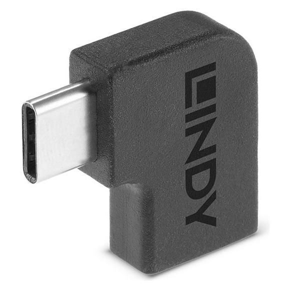 Adaptador Lindy USB-C a USB-C - Inclinado - USB 3.2 Gen 2 - Negro