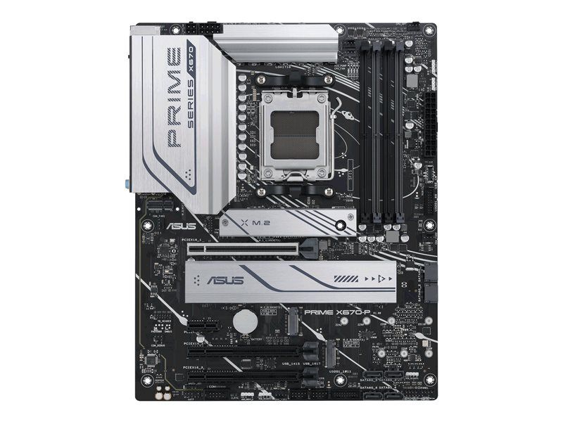 ASUS Prime X670-P - Motherboard - ATX - AM5 Socket - AMD X670 Chipset - USB-C 3.2 Gen 1, USB-C Gen 2x2, USB 3.2 Gen 1, USB 3.2 Gen 2 - 2.5 Gigabit LAN - Integrated Graphics (CPU Required) - 8-Channel HD Audio
