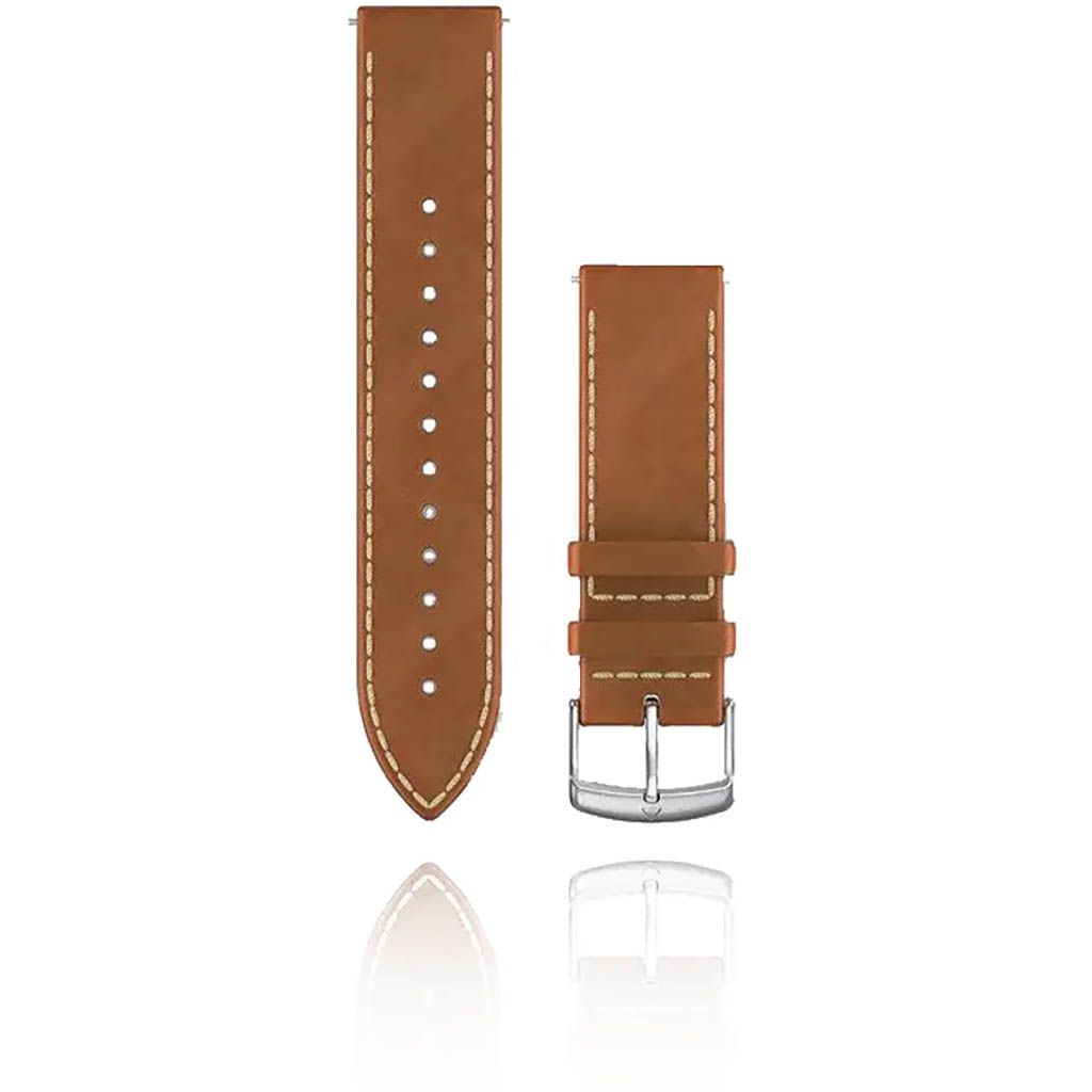 Pulseras de liberación rápida Garmin 20 mm Cuero italiano Marrón claro