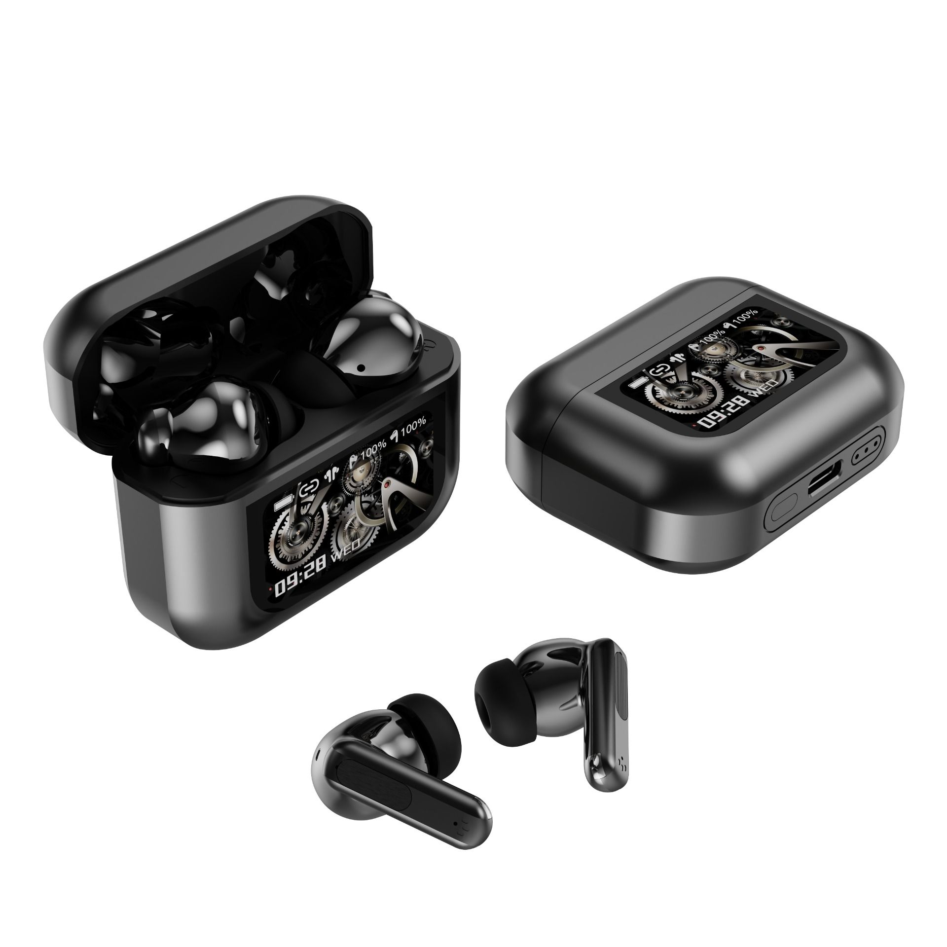 Bluetooth 6.0 X30 Noise Cancelling Earbuds with Long Battery Life, Compatible with Huawei, Samsung, Apple, Garmin - Grey