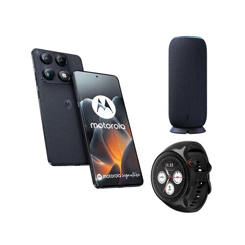 Motorola Signature Smartphone 512GB Blue Carbon + Sound Flow + Black Watch