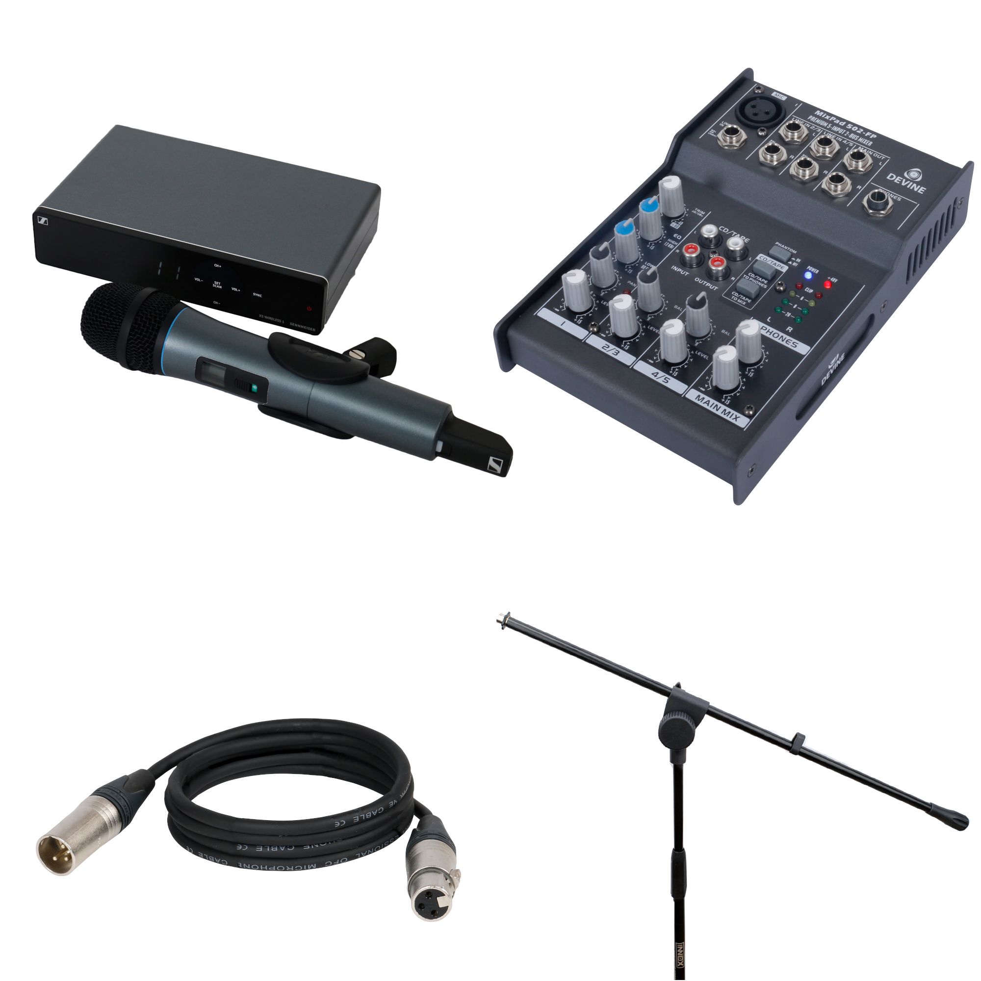 Sennheiser XSW 1-825 Wireless System with Mixer, Stand and Cable