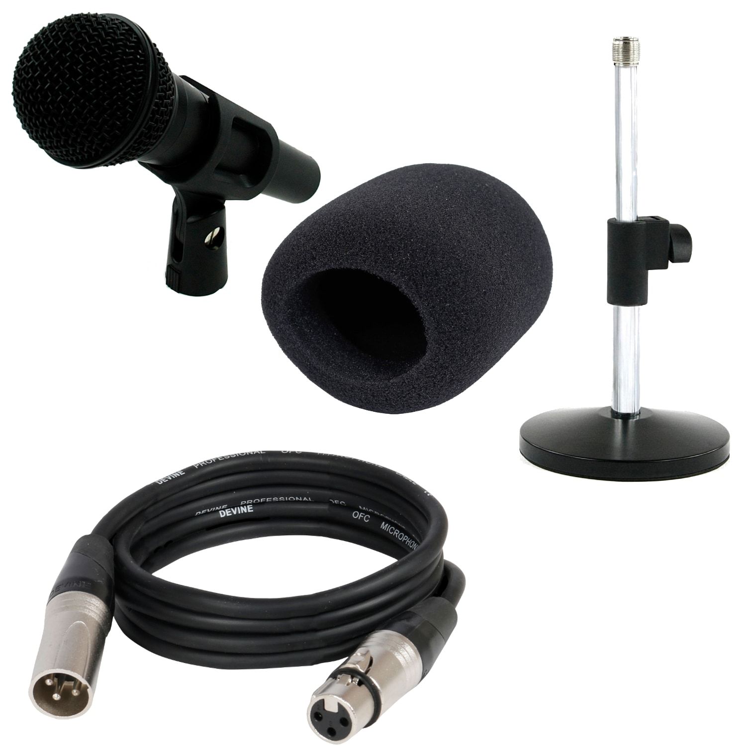 Devine DM 58 Table Stand with Clamp, Cable and Wind Shield