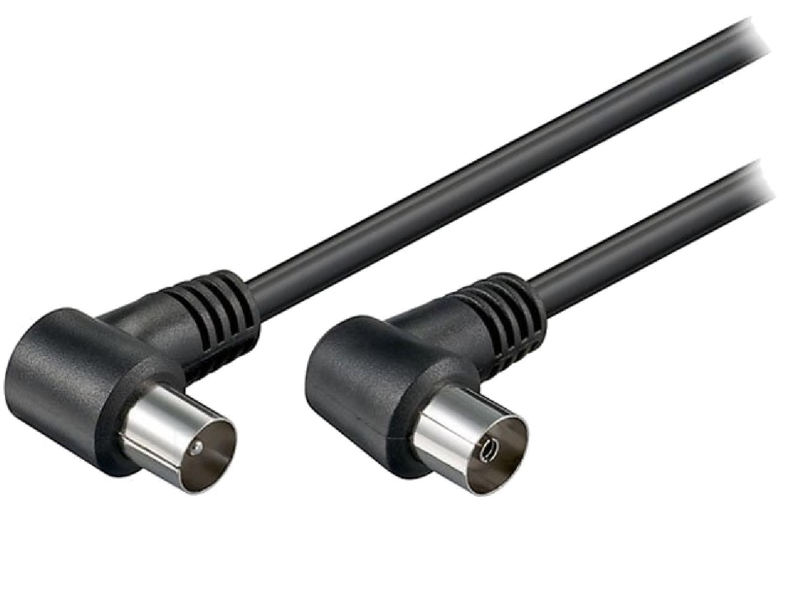 Câble d'antenne TV goobay 1,5m coudé noir