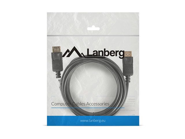 Câble displayport lanberg mâle mâle 4k 3m noir