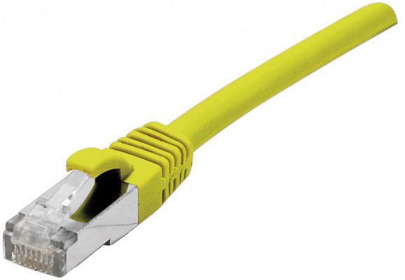 deXlan - Cordon de raccordement - RJ-45 (M) pour RJ-45 (M) - 7.5 m - SFTP - CAT 6a - sans halogène, moulé, sans crochet - jaune