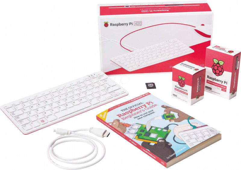 Raspberry Pi Foundation Raspberry Pi 400 - Starter Kit Mini PC Blanc -  4x 1.8GHz, 4GB RAM, OS