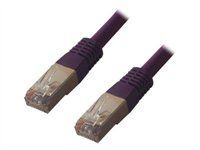 MCL - Cordon de raccordement - RJ-45 (M) pour RJ-45 (M) - 2 m - paire torsadée écrantée (F/UTP) - CAT 6 - moulé, sans crochet, bloqué - violet