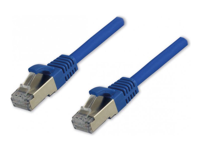 MCL - Câble réseau - RJ-45 (M) pour RJ-45 (M) - 50 cm - 6 mm - SFTP - CAT 8.1 - sans halogène, sans crochet - bleu