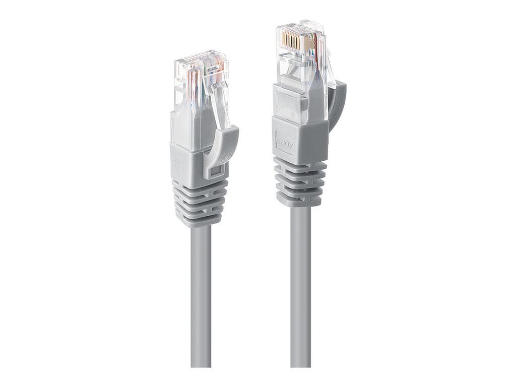 Lindy - Cordon de raccordement - RJ-45 (M) pour RJ-45 (M) - UTP - CAT 6 - moulé, sans crochet, bloqué - gris