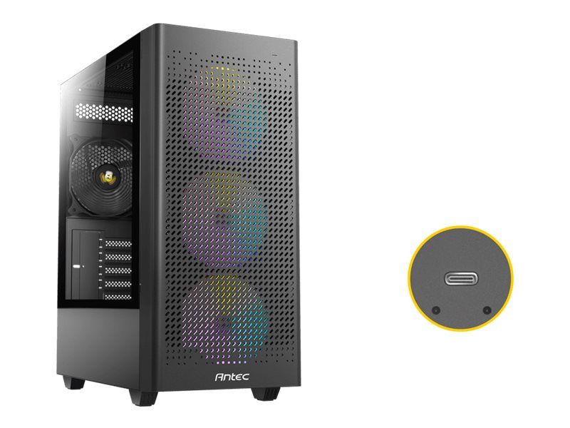 Boitier PC Mini Tour Micro-ATX Antec NX500M RGB avec panneaux vitrés - Noir