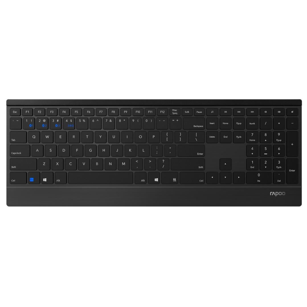 Rapoo 9500M Pack clavier souris RF sans fil QWERTZ Allemand Noir