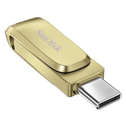 SanDisk Ultra Dual Drive Luxe - Clé USB - 256 Go - USB 3.2 Gen 1 / USB-C - or