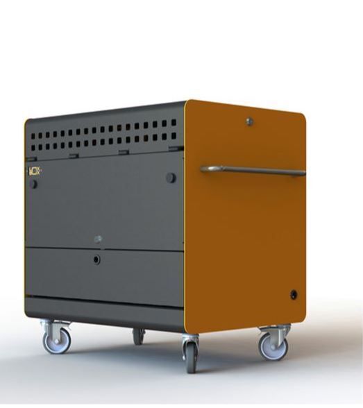 Chariot de Charge Sécurisé pour 40 Appareils Modèle V3 en Acier LOXBOX Orange