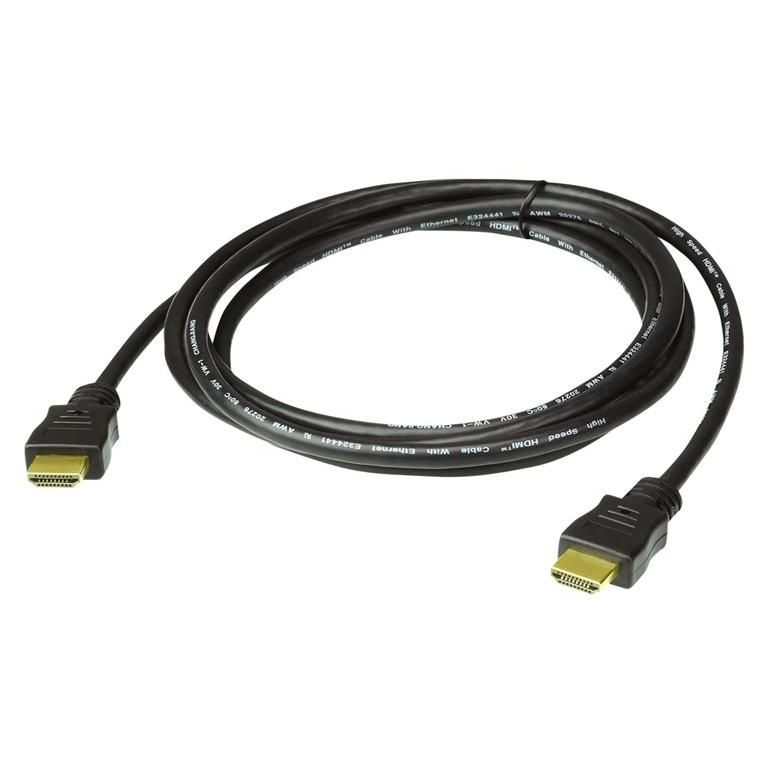 ATEN 2L-7D01H - Câble HDMI avec Ethernet - HDMI mâle pour HDMI mâle - 1 m - blindé - noir - support 4K - pour ATEN VM5404HA, VM5808HA; VanCryst VM0808HA, VM5404H, VM6404HB, VM6809H, VS0801H