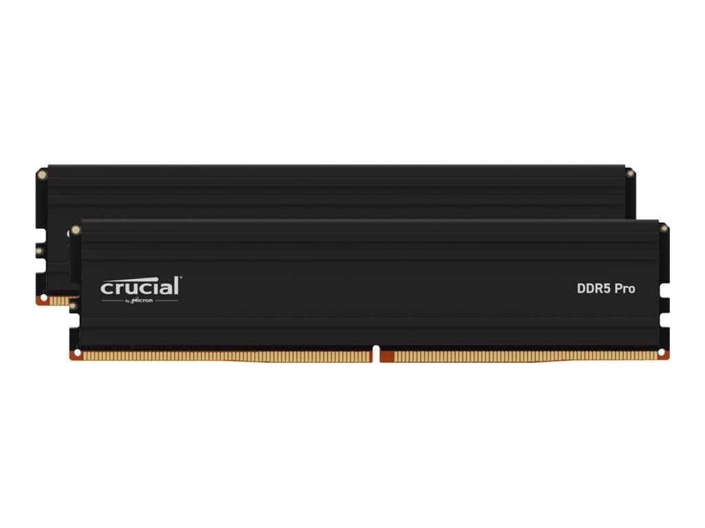 Crucial - DDR5 - kit - 32 Go: 2 x 16 Go - DIMM 288 broches - 6000 MHz / PC5-48000 - CL48 - 1.1 V - mémoire sans tampon - on-die ECC - noir