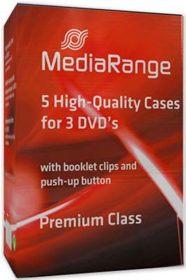 MediaRange Retail pack 3er-DVD-Box - Boîtier pour DVD - capacité : 3 CD/DVD (pack de 5)