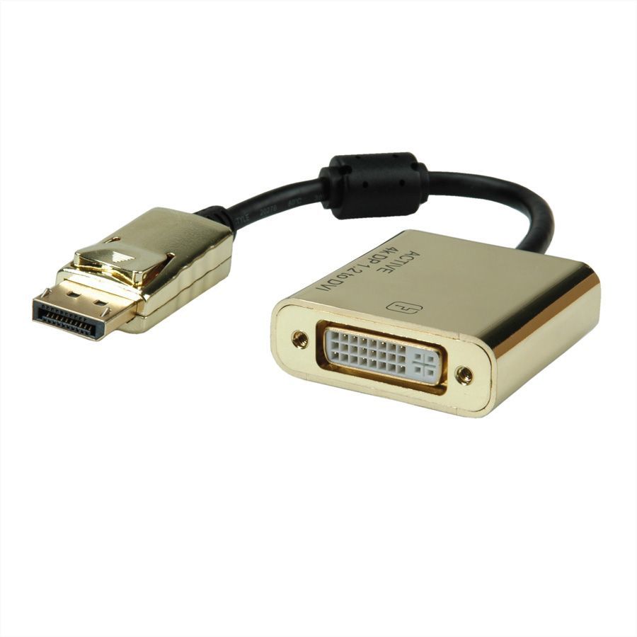 ROLINE 12.03.3175 câble vidéo et adaptateur 0,15 m DisplayPort DVI-D Or