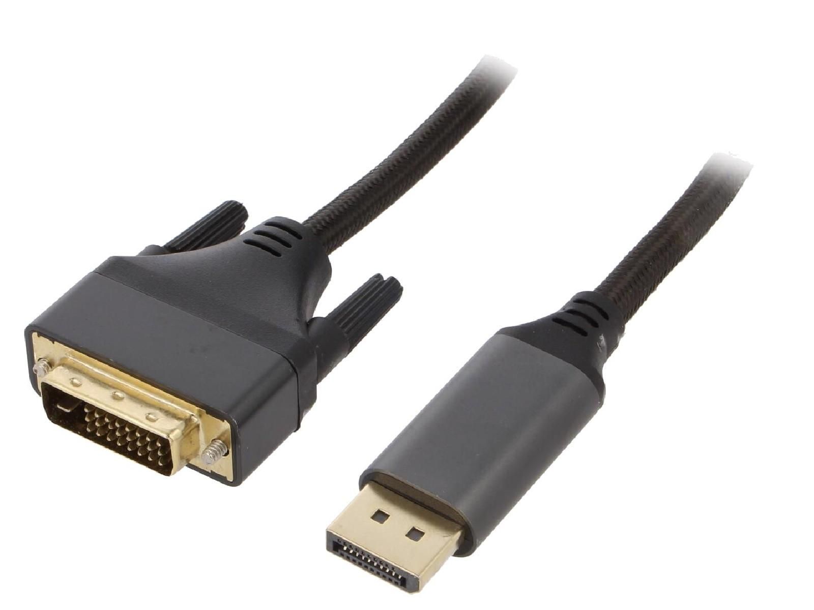 Cable DisplayPort male DVI-D male 1.8m noir