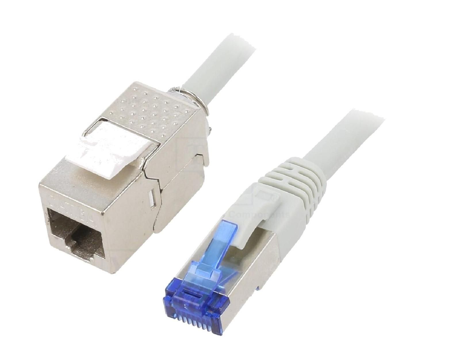 Cable reseau RJ45 male S-FTP 6a gris 20m