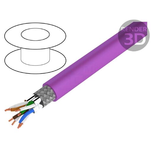 Câble ADNAuto S-FTP Cat7a 500m - Violet