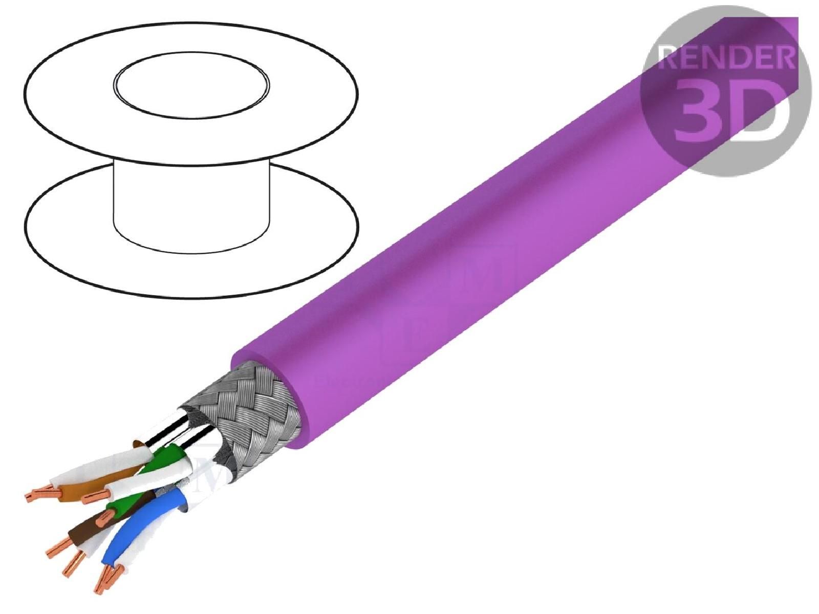 Cordon S-FTP Cat7a 500m - Violet