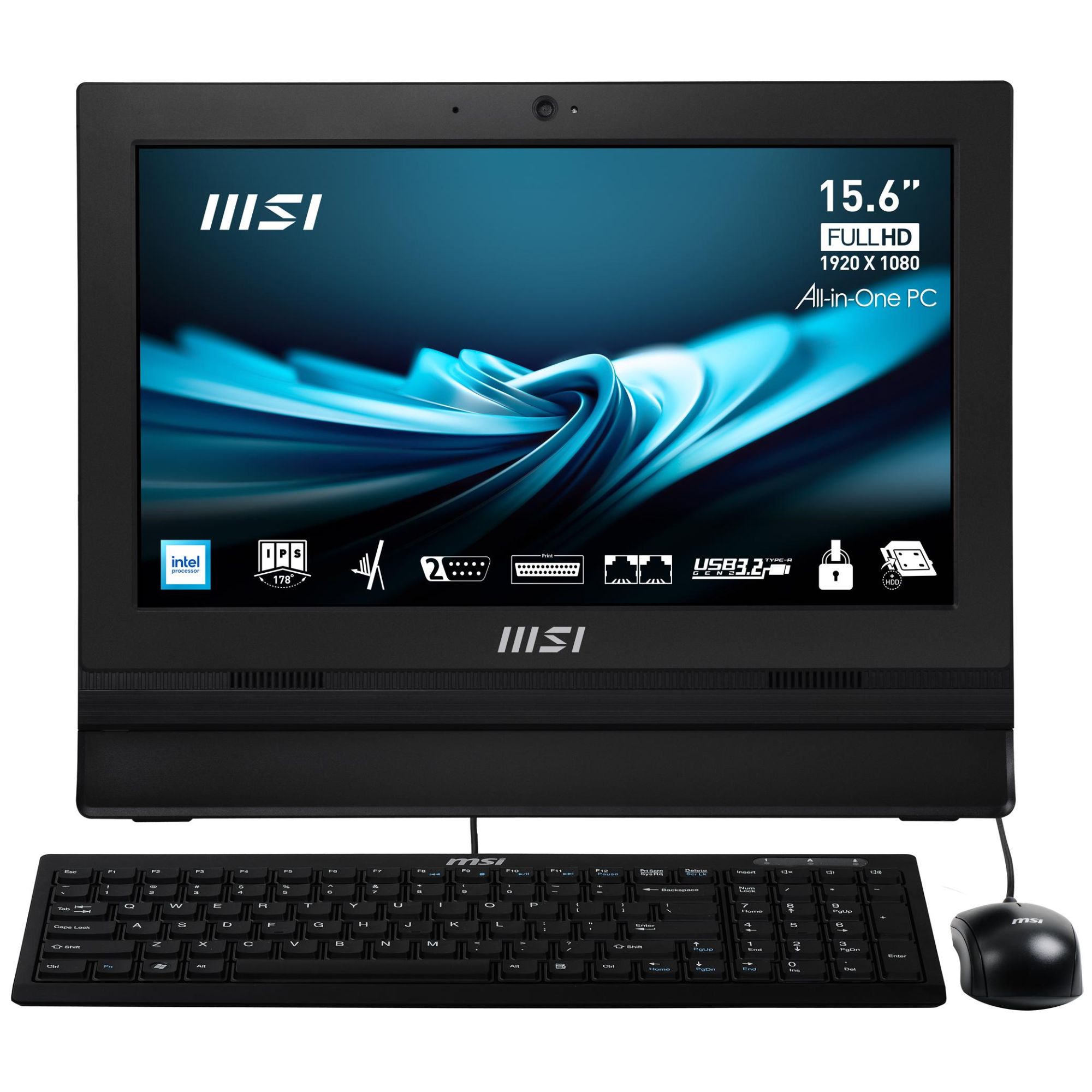 MSI Pro AP162T ADL-025XFR Intel N N100 39,6 cm (15.6") 1920 x 1080 pixels Écran tactile PC All-in-One 4 Go DDR4-SDRAM 256 Go SSD Wi-Fi 6E (802.11ax) Noir