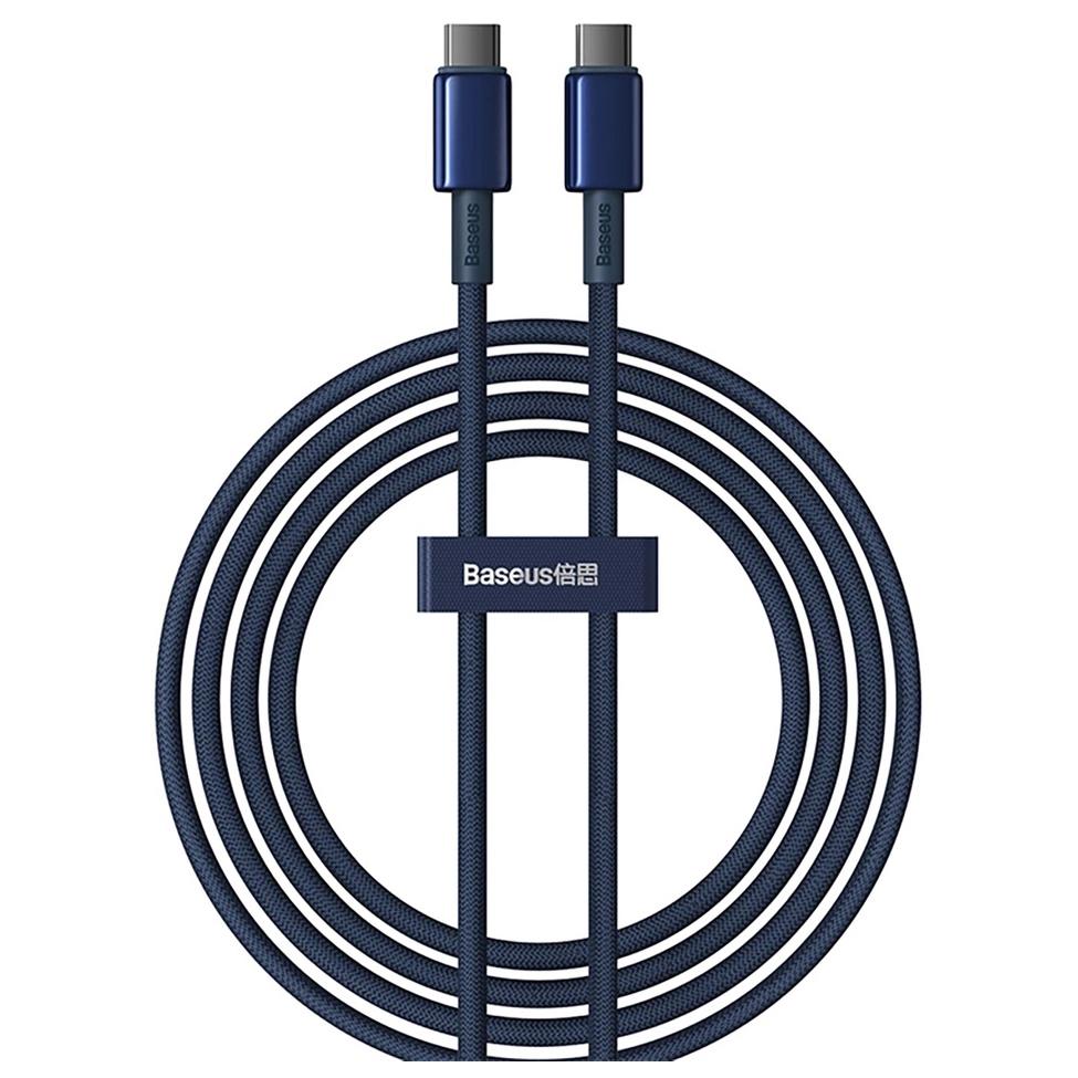 Cable Baseus Tungsten USB-C de 2 m, Azul y Marino