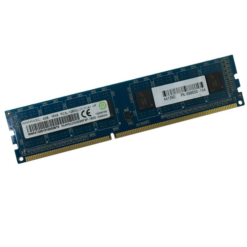 4Go RAM Ramaxel RMR5030EB68F9W DDR3 PC3-12800U 1Rx8 1600Mhz 240Pin PC Bureau