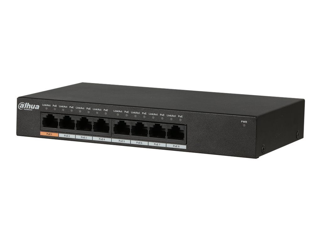 Dahua DH-PFS3008-8GT-96 - Commutateur - 8 x 10/100/1000 - de bureau - High PoE (96 W) - DC power