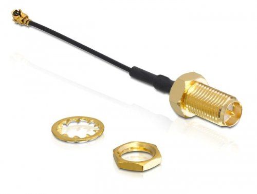 Delock WLAN SMA antenna connection for installation - Connecteur d'antenne - SMA (M) - 5 cm - coaxial